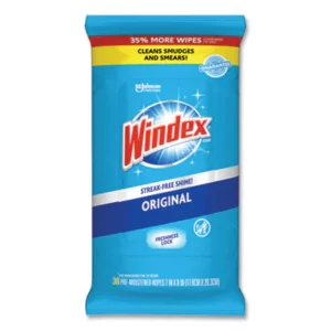 Windex® Glass & Surface Wipes, Cloth, 38/Pack, 12 Packs/Carton