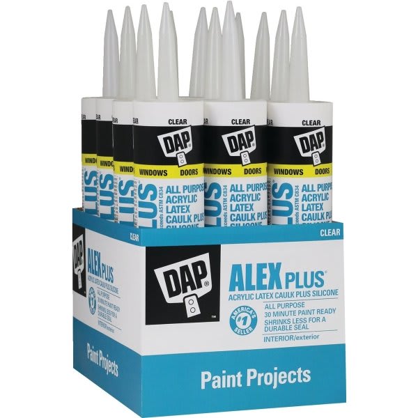 DAP 10.1 Oz Alex Plus Siliconized Acrylic Caulk (Clear) (12-Count)