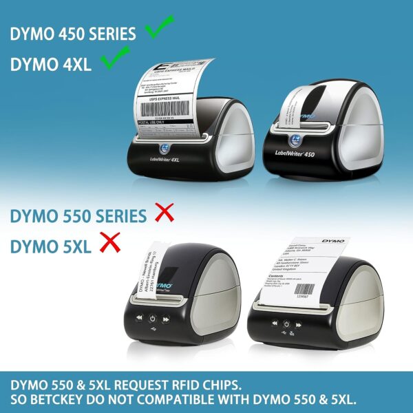 BETCKEY - Compatible DYMO 30323 (2-1/8" x 4") Shipping/Name Badge Labels, Strong Adhesive & Perforated, Compatible with DYMO Labelwriter 450, 4XL, Rollo & Zebra Desktop Printers [10 Rolls/2400 Labels]