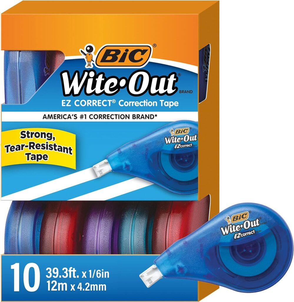BIC Wite-Out Brand EZ Correct Correction Tape, 10-Count Pack