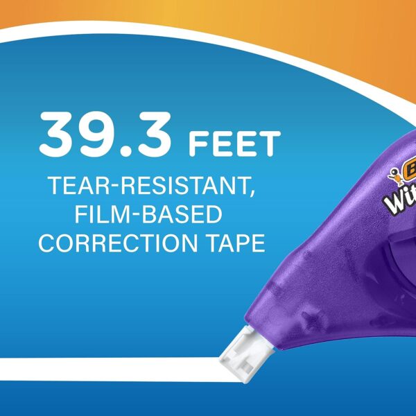 BIC Wite-Out Brand EZ Correct Correction Tape, 39.3 Feet, 10-Count Pack of white Correction Tape, Fast, Clean and Easy to Use Tear-Resistant Tape Office or School Supplies